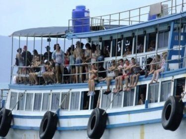 Sunburned, Unshowered Full Moon Ravers Ferried Out to Sea