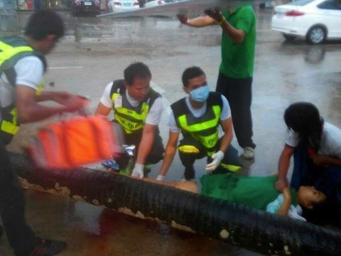 Four injured by falling trees during Songkran rain, one woman in coma