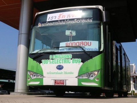 Bangkoks first electric bus route launched