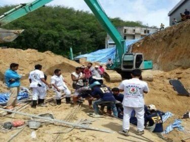 Phuket Resort Retaining Wall Collapses on Patong Workers: One Dead, One in Coma