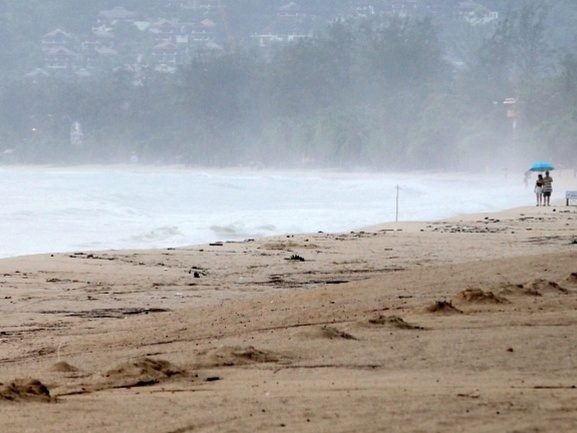 Storms lash Phuket, prompt flash flood, landslide and no swimming warnings